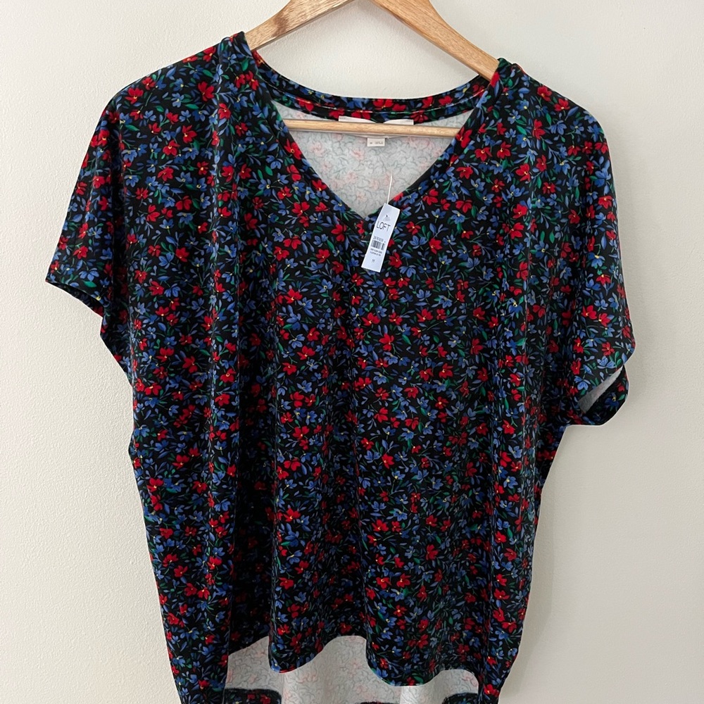 Loft Velvet Floral Top - NWT - Size M